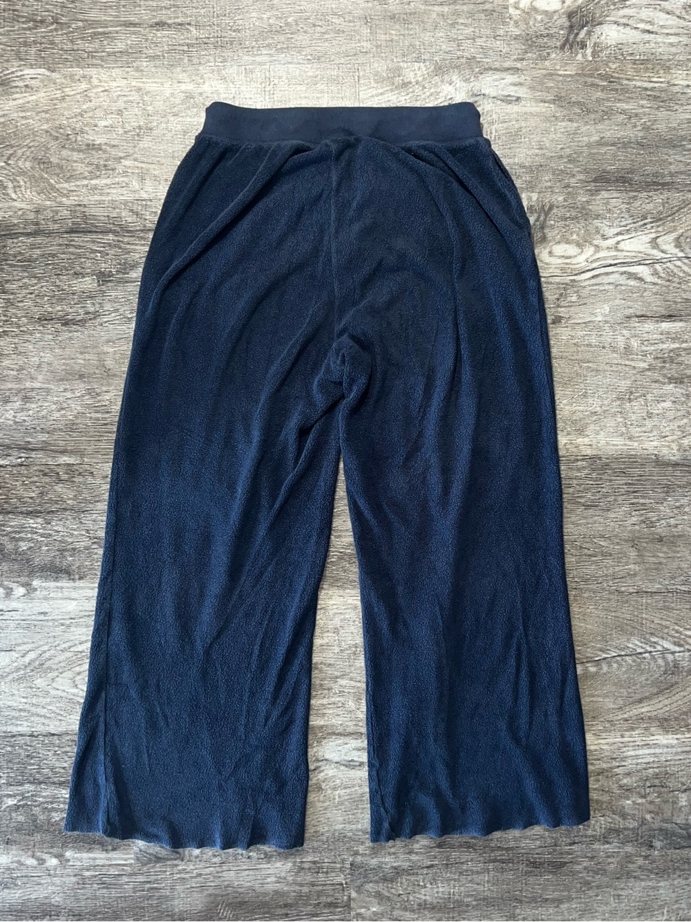 Aerie Navy Blue Fleece Lounge Wide Leg Jogger Sweatpants Women’s Size Medium - Picture 2 of 5